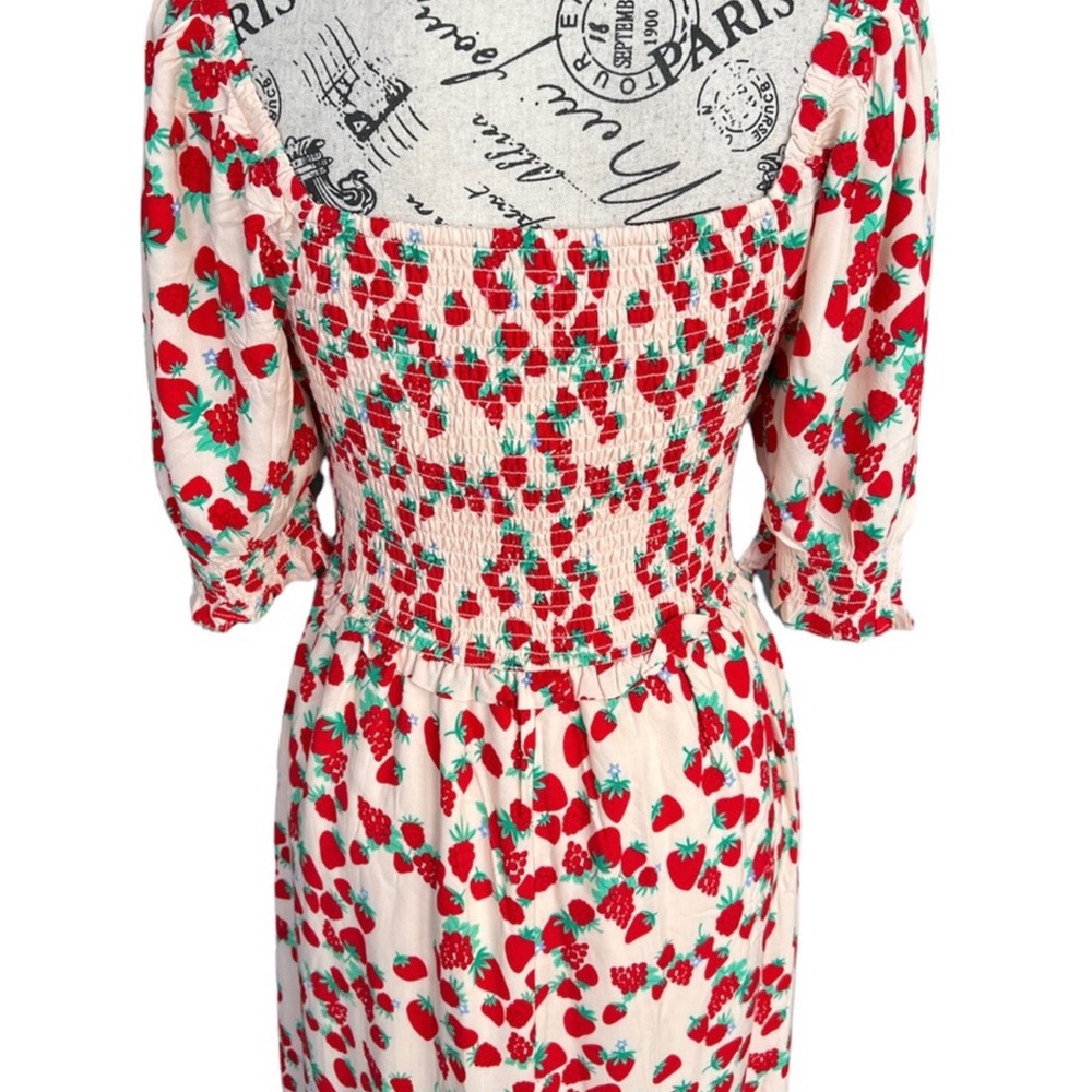 Strawberry Print Off-Shoulder Dress - Picture 10 of 15